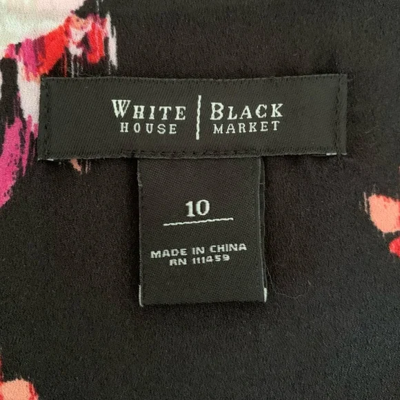 WHBM Black Floral Ruffle Midi Dress - Picture 10 of 11